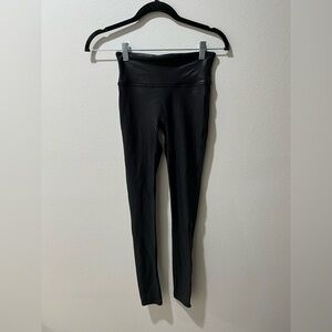 Spanx textured leggings, size XS, EUC, faux leather, form-fitting, black